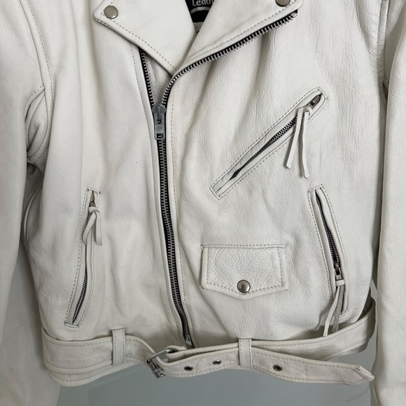 FIRST Genuine Leather White Leather Jacket Men’s Large - Picture 4 of 16